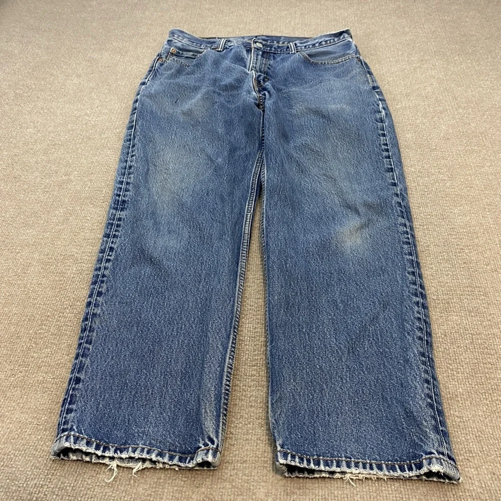 Levis 550 Jeans Mens 36 Fits 35x29 Tapered Baggy Distressed Denim Classic 90s